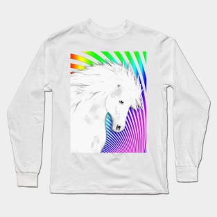 Horse Lovers Magical White Horse Long Sleeve T-Shirt